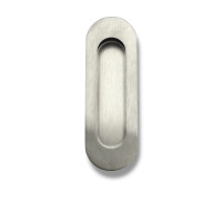 Sliding Door Handle QD-003. Oval Flush Handle for Sliding Door. Silver 