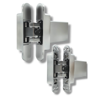 Concealed closer hinge Silver. Hydraulic Hidden Hinge M9-60W-NHS. Self Closing Hinge. Pack of Two