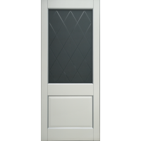 Door ELEGIA white + silver patina + glass