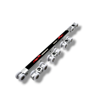 نظام انزلاق الأبواب QD-2808. عجلة باب بإغلاق ناعم. ملحقات تلسكوبية. باب منزلق تلسكوبي 2+1