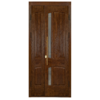 Andorra Double. Solid Wooden Entrance Door. Antique Walnut + GLASS