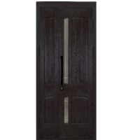 Andorra Double. Solid Wooden Entrance Door. Wenge + GLASS