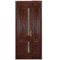Andorra Double. Solid Wooden Entrance Door. Mahogany + GLASS