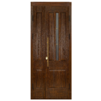Navarra Double. Solid Wooden Entrance Door. Antique Walnut + GLASS