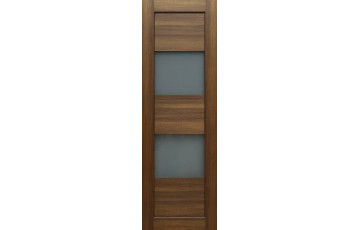 WPC waterproof door C02 Walnut + Glass
